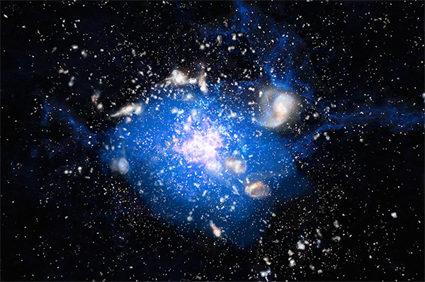 O enxame de protogaláxias da Teia de Aranha.
