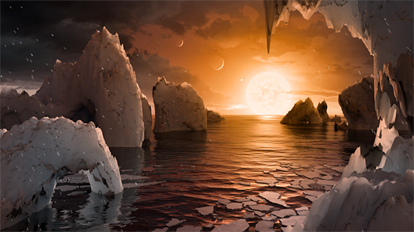 Possível superfície de TRAPPIST-1f