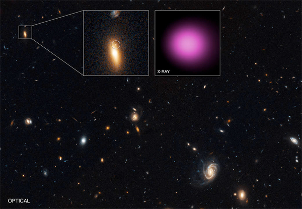 Galáxia GJ1417+52 e buraco negro errante XJ1417+52