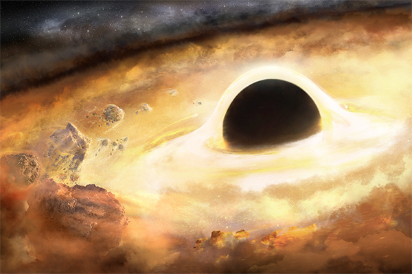 Buraco negro central - ilustração.