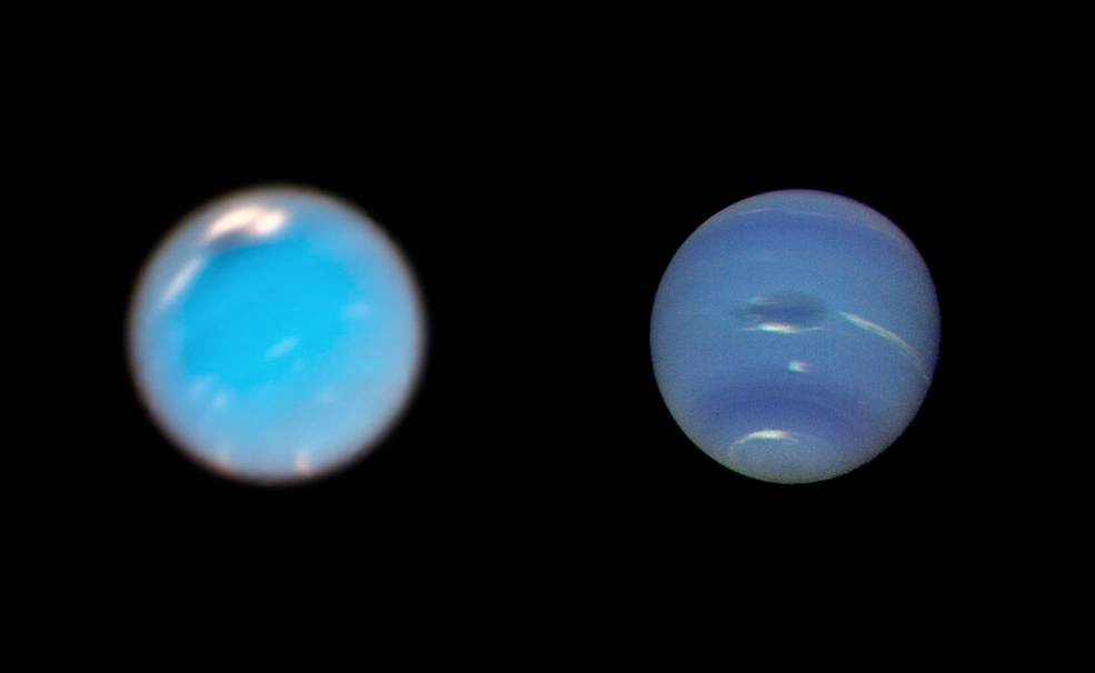 Manchas escuras em Neptuno.