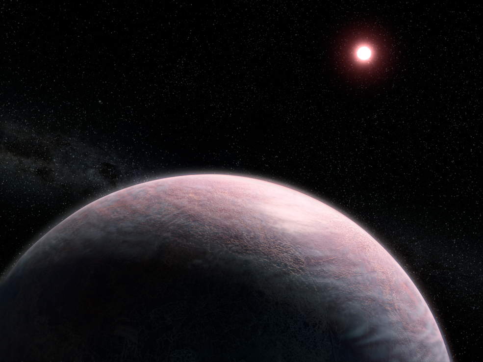 Exoplaneta com atmosfera - ilustração.