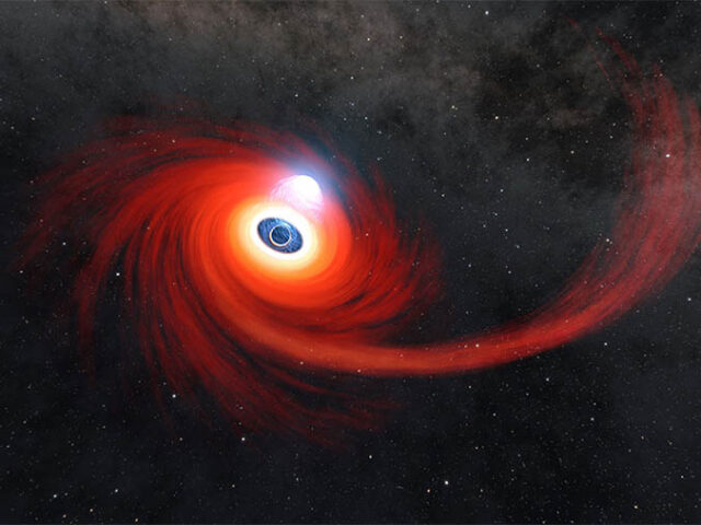 Uma visão extraordinariamente próxima de um buraco negro a engolir uma estrela