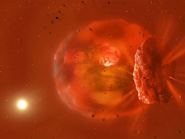 Investigadores captam pela primeira vez o brilho de uma enorme colisão planetária no espaço sideral